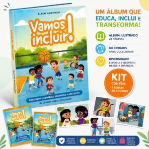 Álbum de figurinhas Vamos incluir